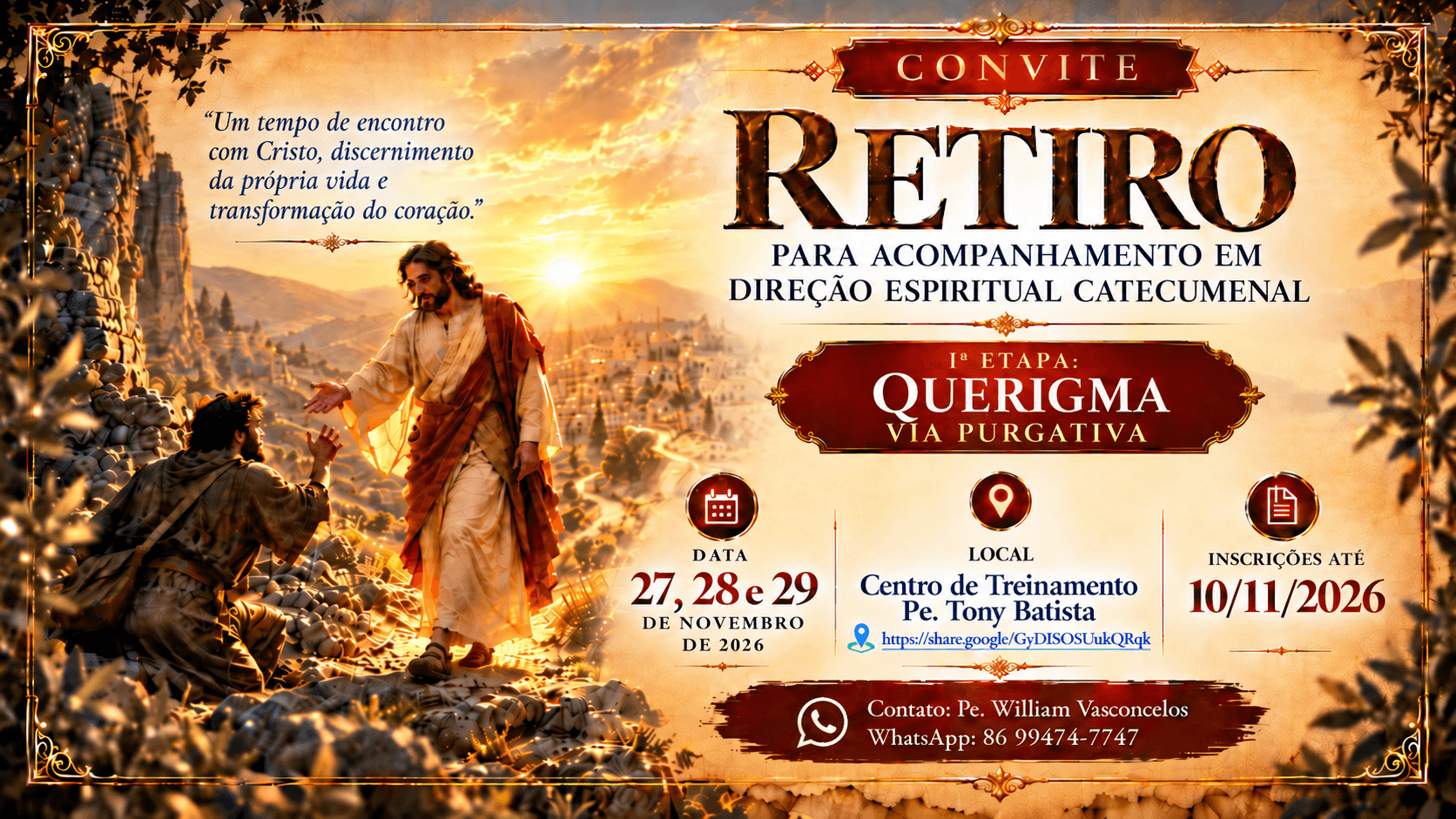 RETIRO PARA ACOMPANHAMENTO EM DIREÇÃO ESPIRITUAL